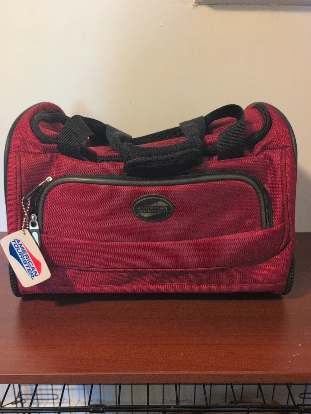 American Tourister Red and Black Duffel Travel Bag